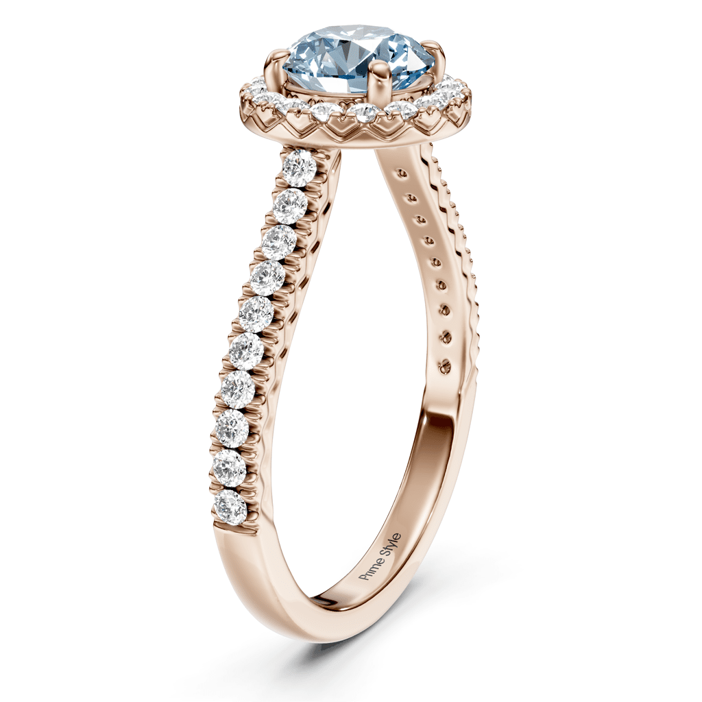 1.45 - 4.45 CT Round Cut Fancy Blue Diamonds - Engagement Ring - Primestyle.com