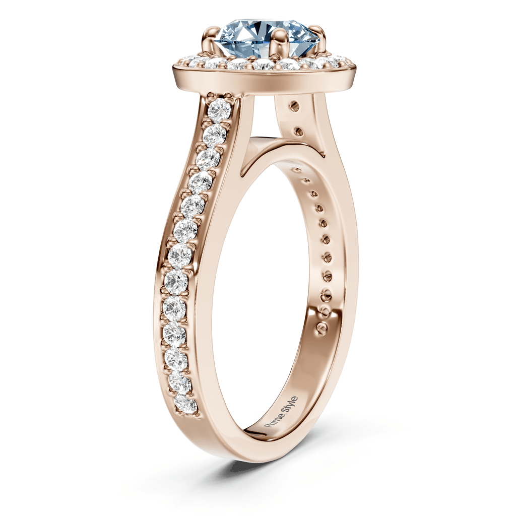 1.35-4.35 CT Round Cut Fancy Blue Diamonds - Engagement Ring