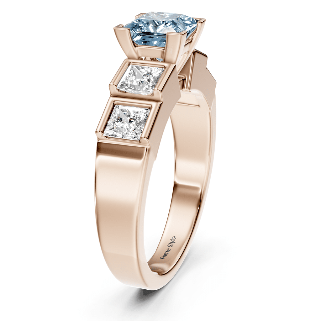 1.80-4.80 CT Princess Cut Fancy Blue Diamonds - Engagement Ring