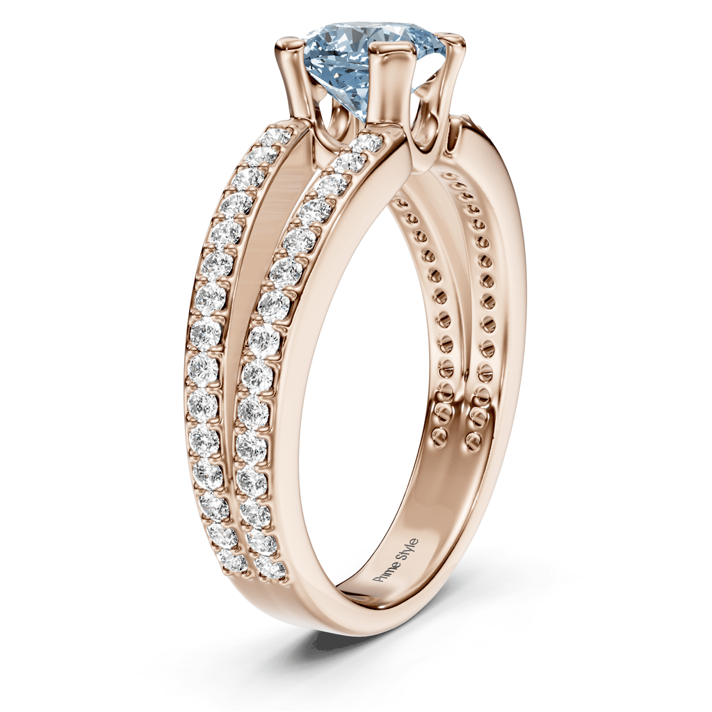 1.50 - 4.50 CT Cushion &amp; Round Cut Fancy Blue Diamonds - Engagement Ring - Primestyle.com
