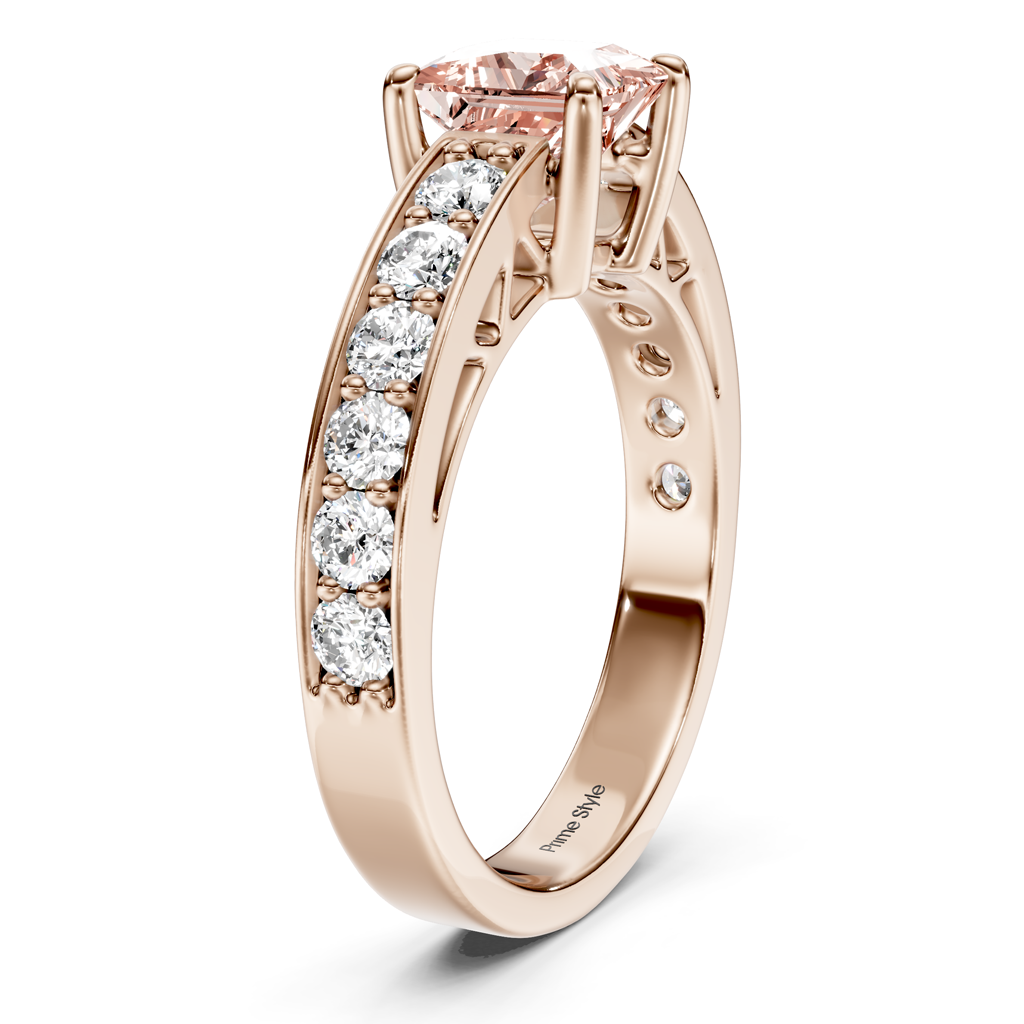 1.50-4.50 CT Princess &amp; Round Cut Fancy Pink Diamonds - Engagement Ring