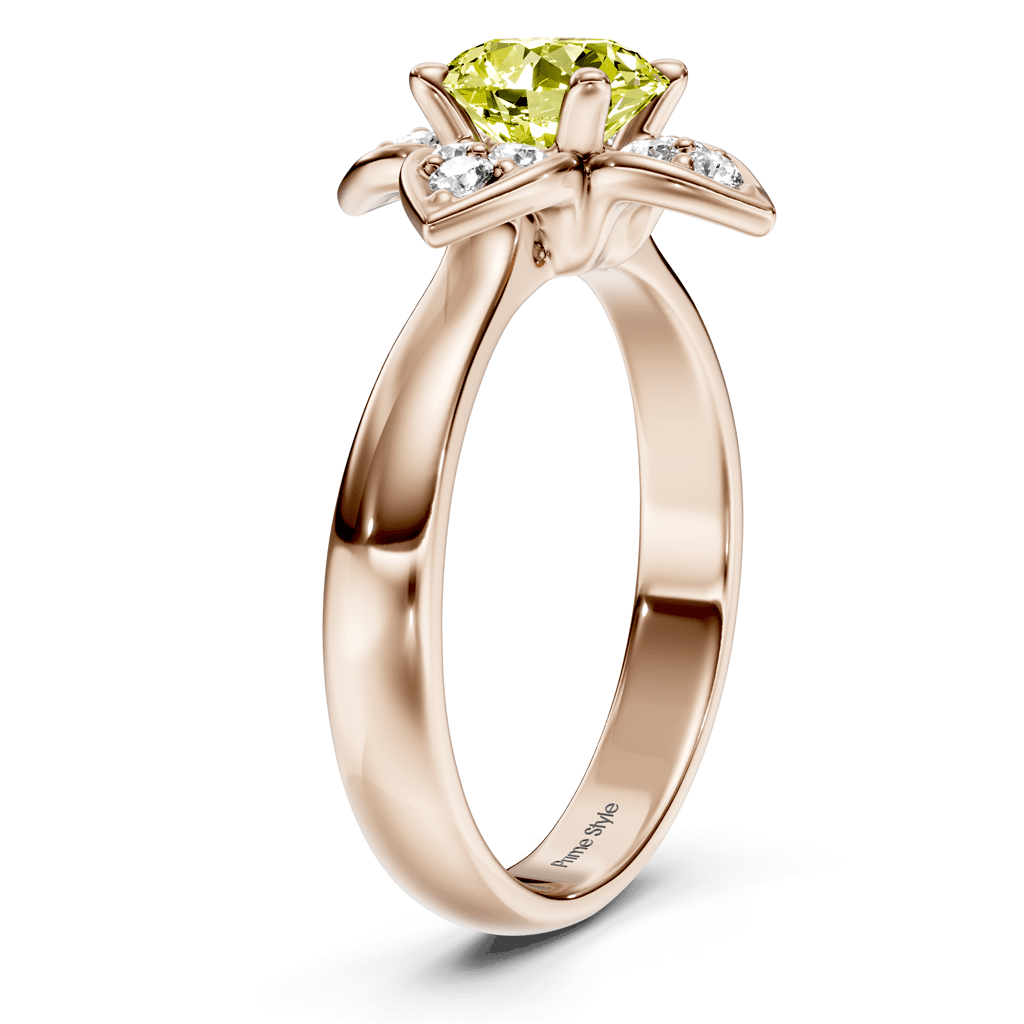1.20 - 4.20 CT Round Cut Fancy Yellow Diamonds - Engagement Ring - Primestyle.com