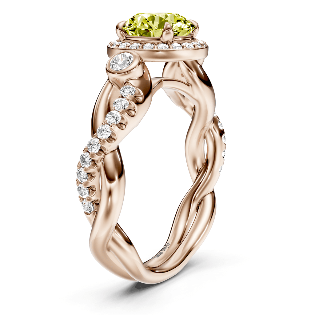 1.70 - 4.70 CT Princess &amp; Round Cut Fancy Yellow Diamonds - Engagement Ring - Primestyle.com