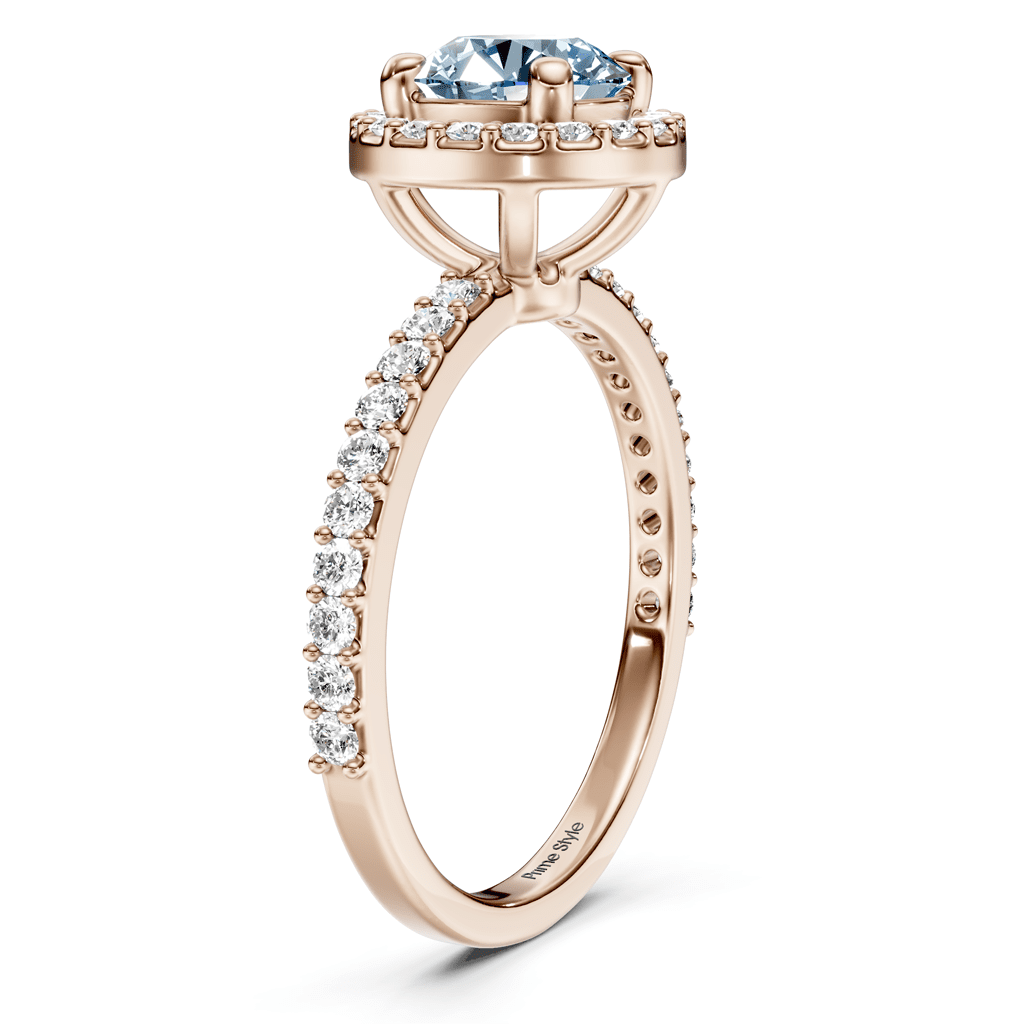 1.40-4.40 CT Round Cut Fancy Blue Diamonds - Engagement Ring