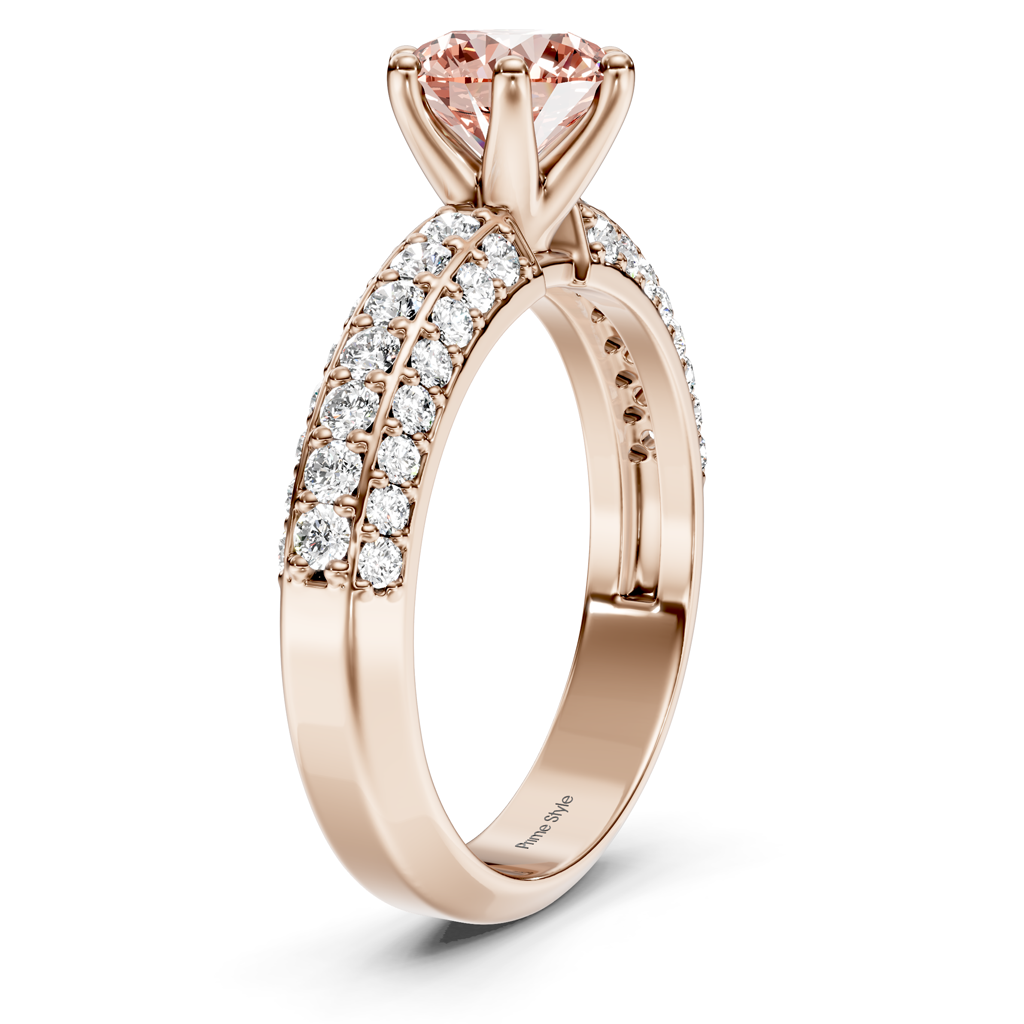 1.60-4.60 CT Round Cut Fancy Pink Diamonds - Engagement Ring