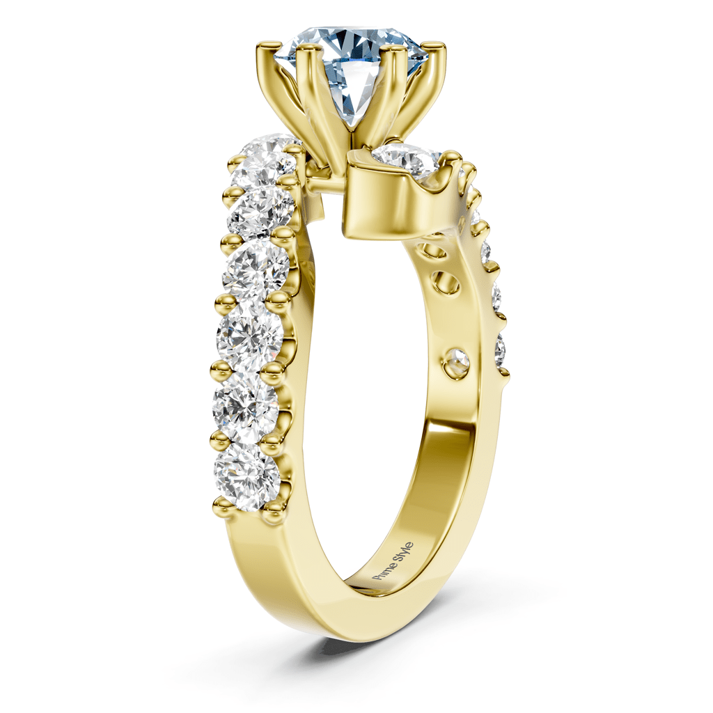 2.30 - 5.30 CT Round Cut Fancy Blue Diamonds - Engagement Ring - Primestyle.com