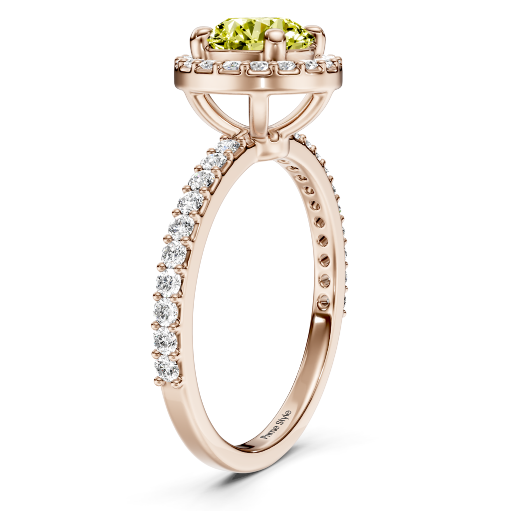 1.40-4.40 CT Round Cut Fancy Yellow Diamonds - Engagement Ring