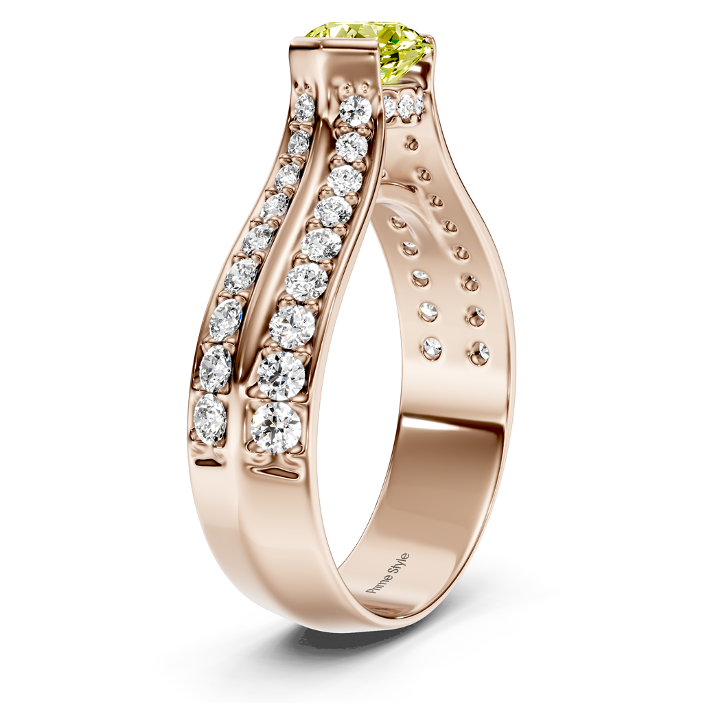 1.65-4.65 CT Round Cut Fancy Yellow Diamonds - Engagement Ring