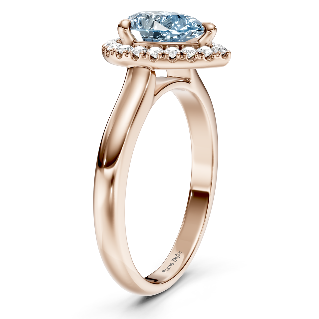 1.20-4.20 CT Pear &amp; Round Cut Fancy Blue Diamonds - Engagement Ring