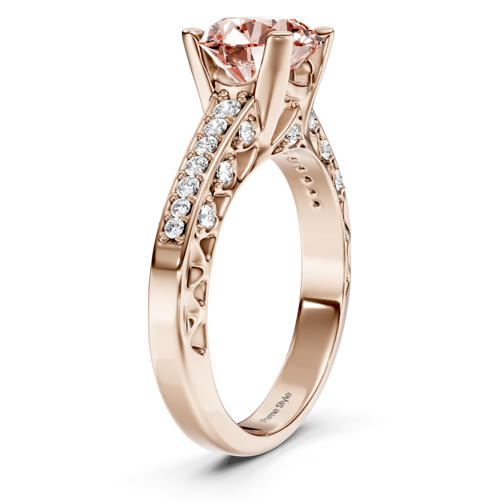 1.25-4.25 CT Round Cut Fancy Pink Diamonds - Engagement Ring