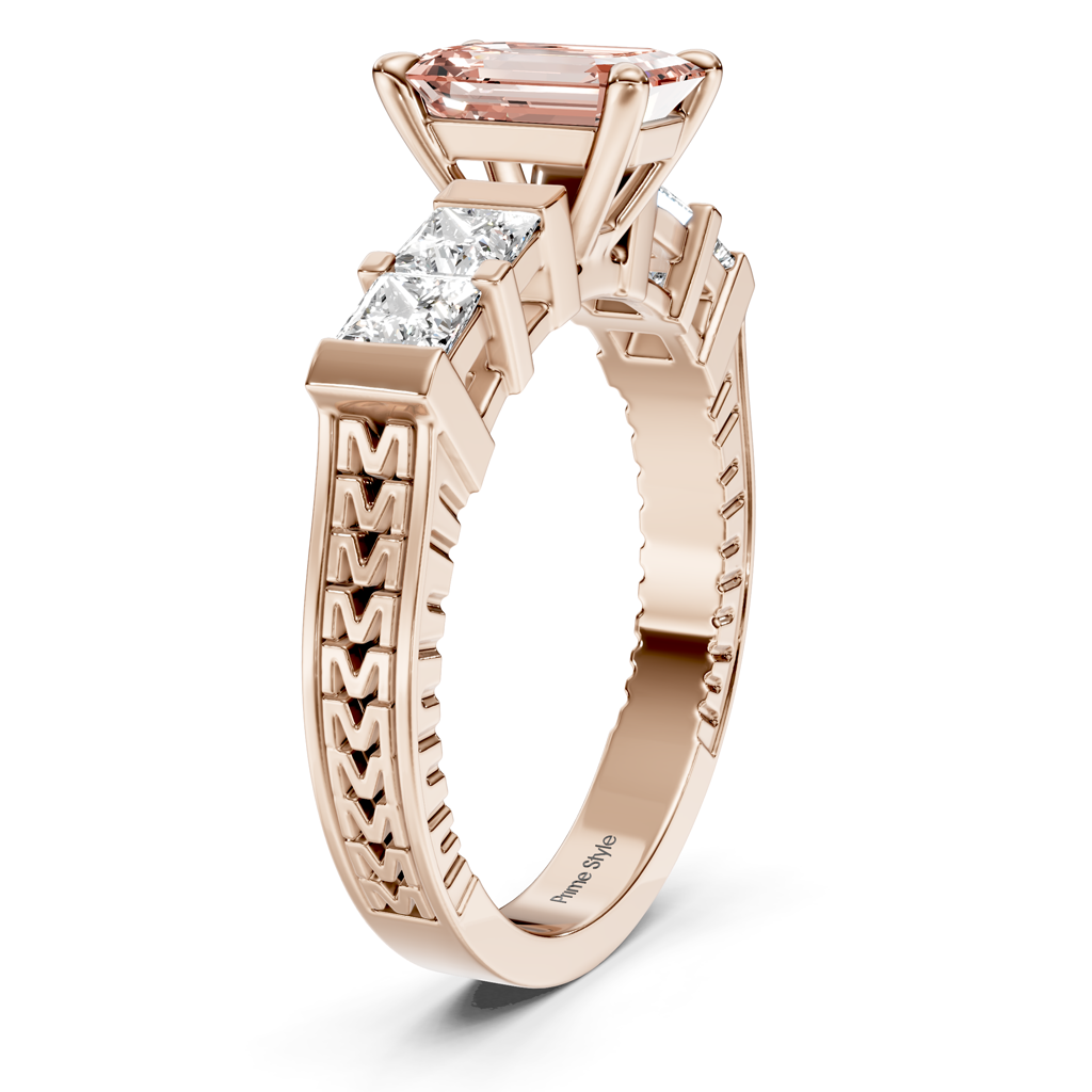 1.55-4.55 CT Princess &amp; Round Cut Fancy Pink Diamonds - Engagement Ring