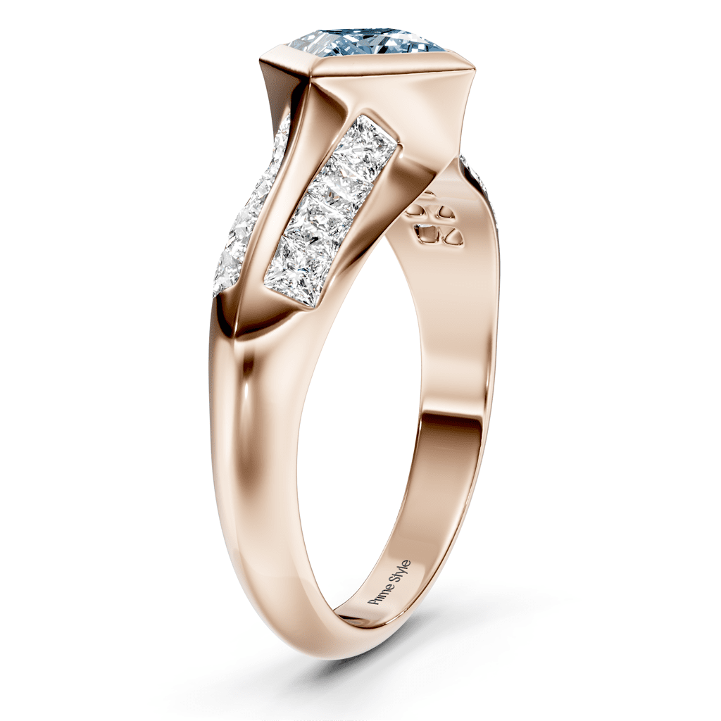 2.00-5.00 CT Princess Cut Fancy Blue Diamonds - Engagement Ring