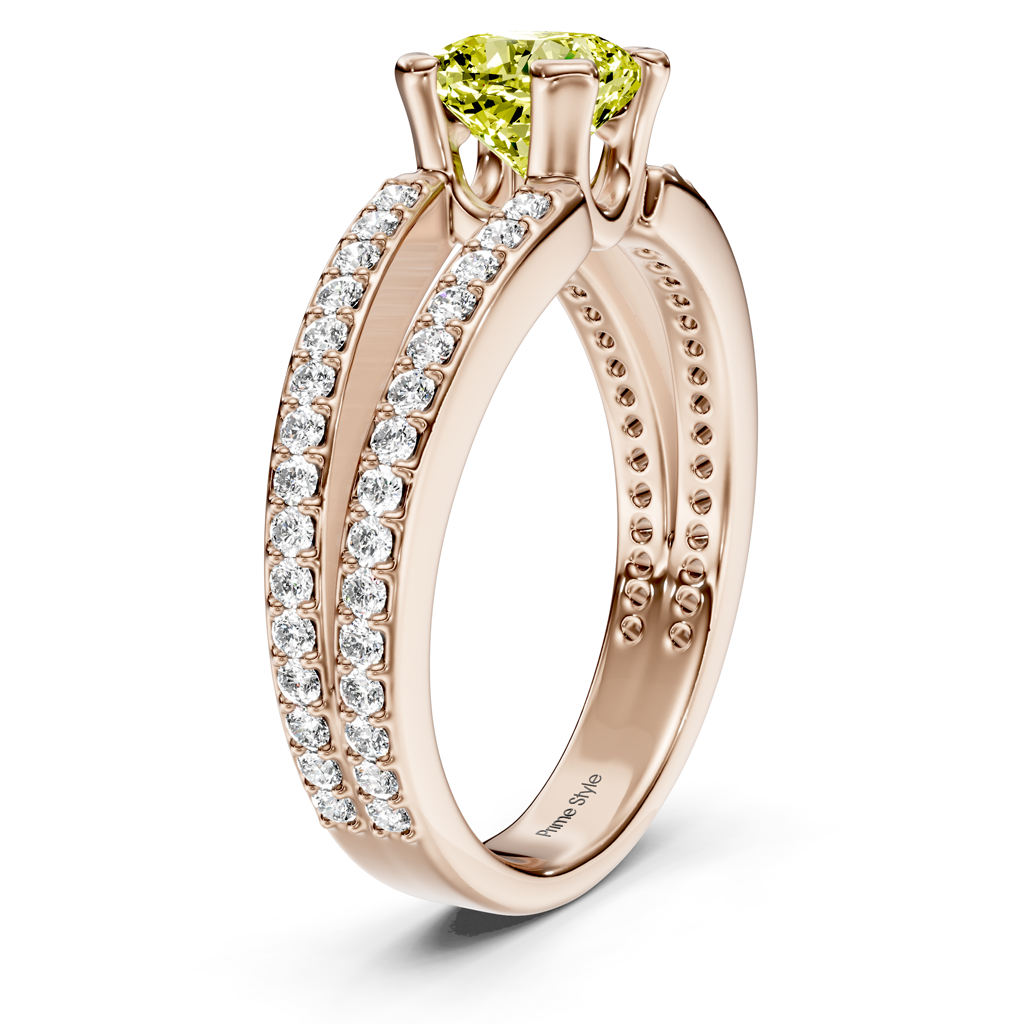 1.50-4.50 CT Cushion &amp; Round Cut Fancy Yellow Diamonds - Engagement Ring