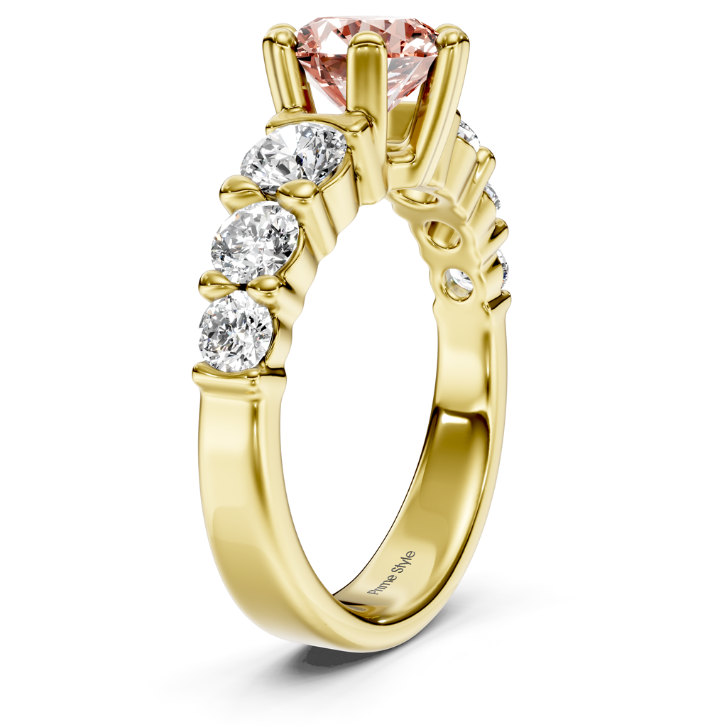 2.05-5.05 CT Round Cut Fancy Pink Diamonds - Engagement Ring