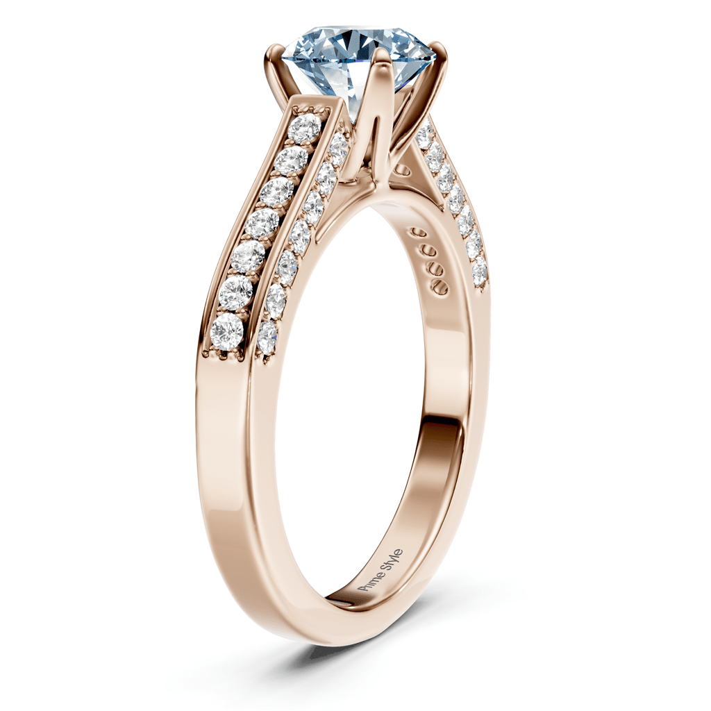 1.40 - 4.40 CT Round Cut Fancy Blue Diamonds - Engagement Ring - Primestyle.com