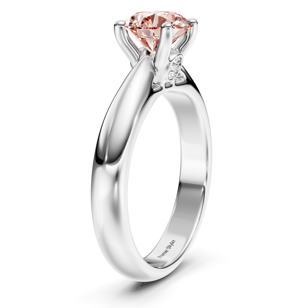 1.10-4.10 CT Round Cut Fancy Pink Diamonds - Engagement Ring