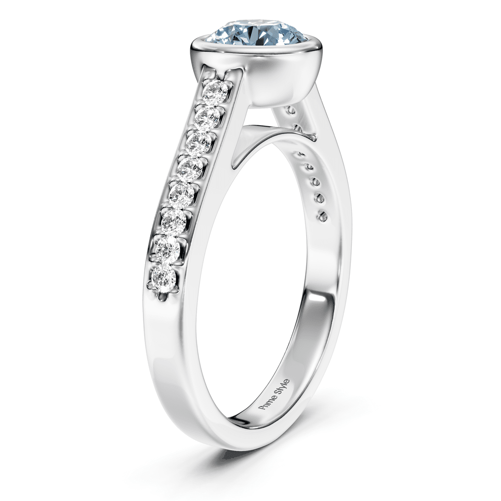 1.20 - 4.20 CT Round Cut Fancy Blue Diamonds - Engagement Ring - Primestyle.com