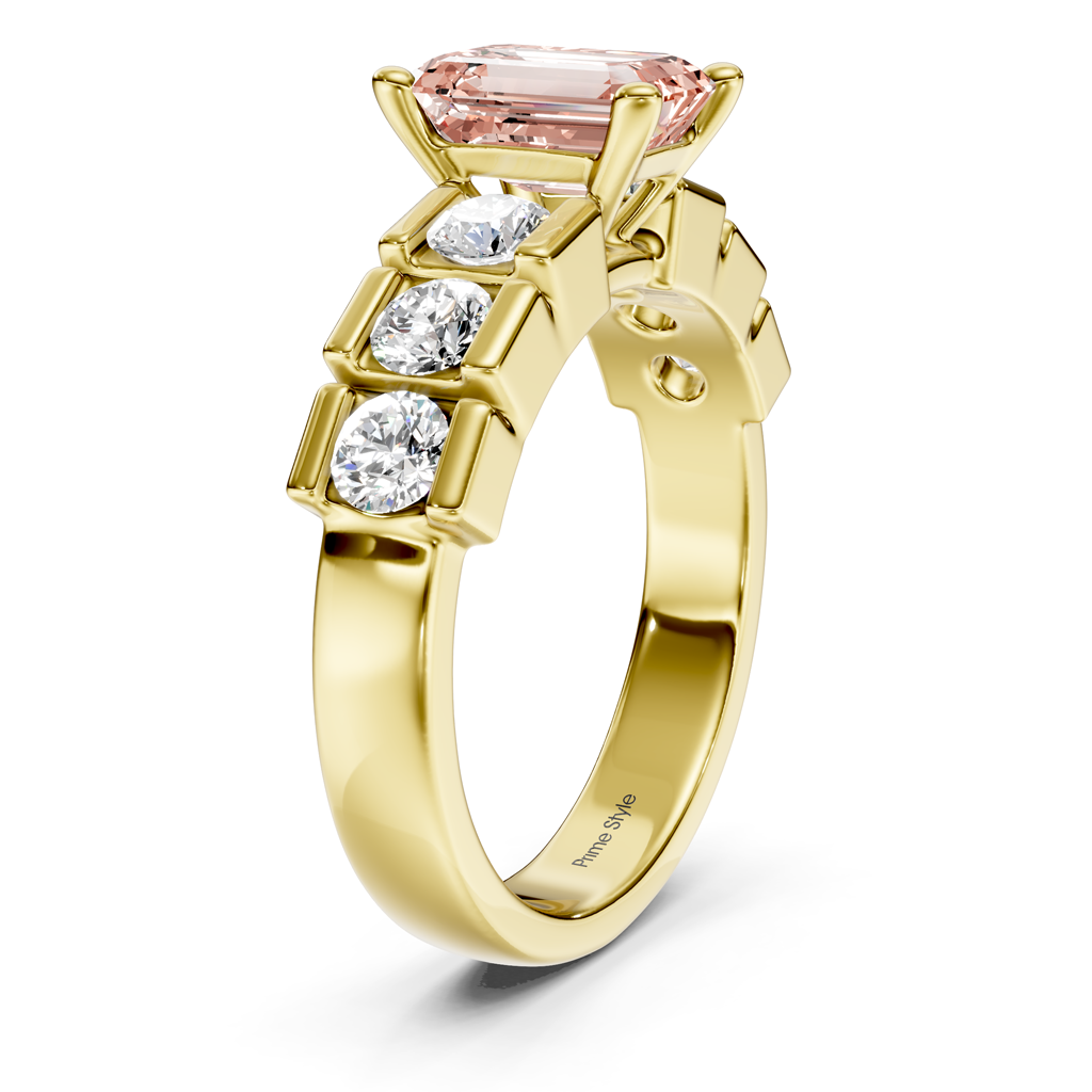 1.85-4.85 CT Princess &amp; Round Cut Fancy Pink Diamonds - Engagement Ring