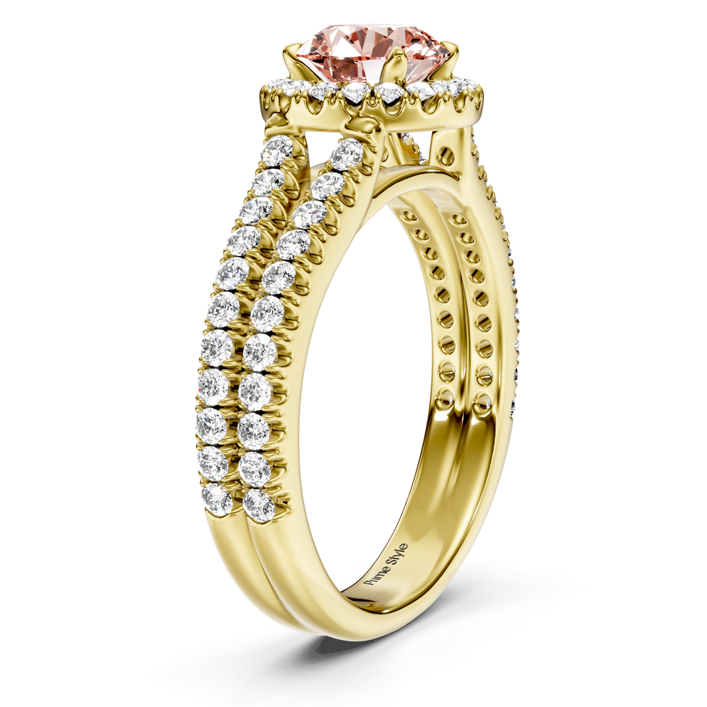 1.60-4.60 CT Round Cut Fancy Pink Diamonds - Engagement Ring