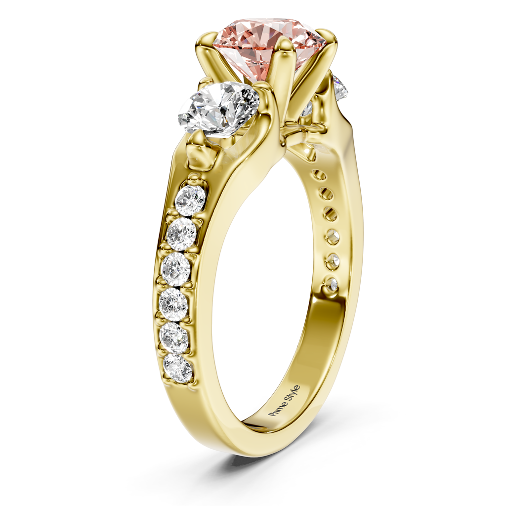 2.05-5.05 CT Round Cut Fancy Pink Diamonds - Engagement Ring
