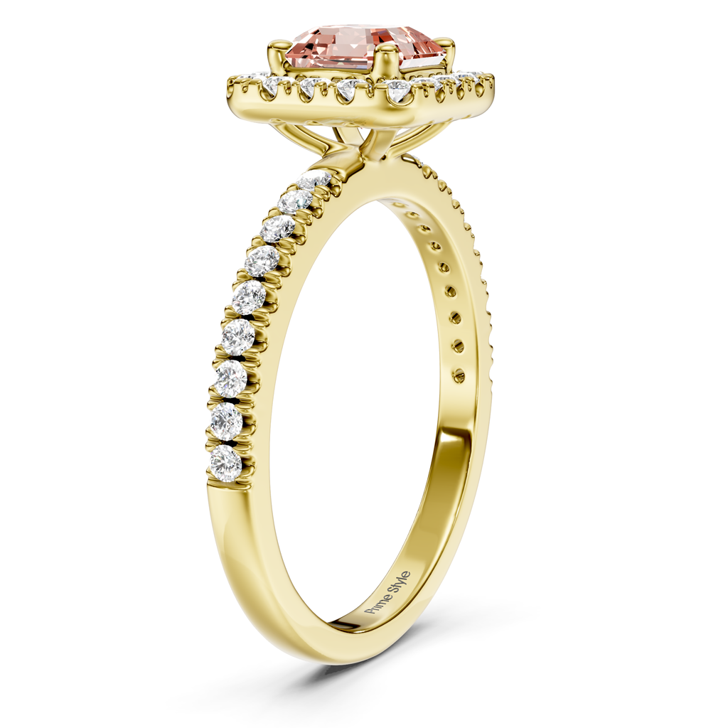 1.45-4.45 CT Ascher &amp; Round Cut Fancy Pink Diamonds - Engagement Ring