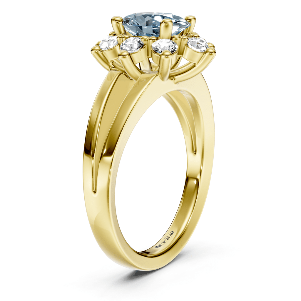 1.40-4.40 CT Oval & Round Cut Fancy Blue Diamonds - Engagement Ring