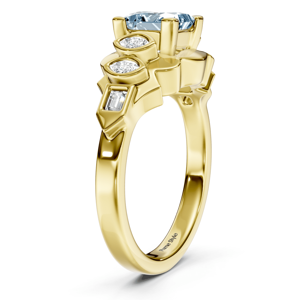 1.25 - 4.25 CT Baguette &amp; Marquise &amp; Princess Cut Fancy Blue Diamonds - Engagement Ring - Primestyle.com