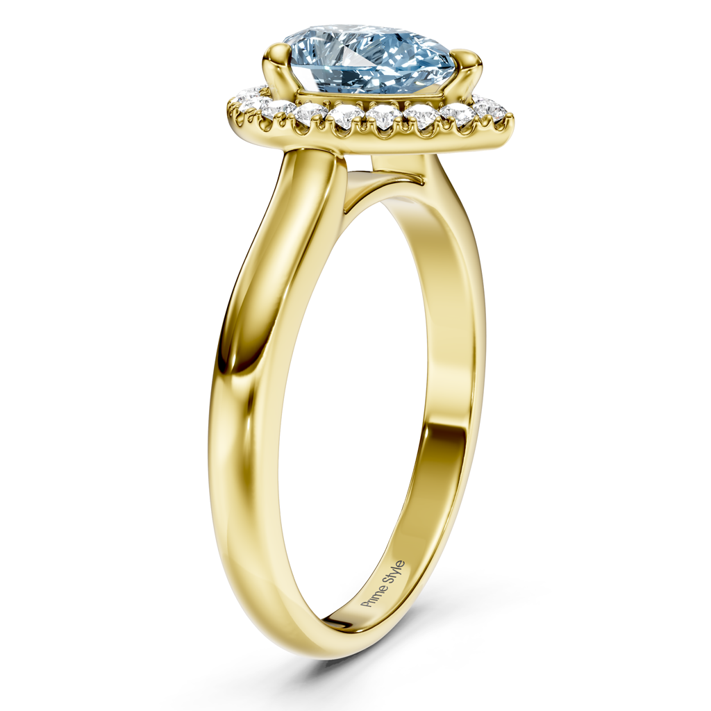 1.20-4.20 CT Pear &amp; Round Cut Fancy Blue Diamonds - Engagement Ring