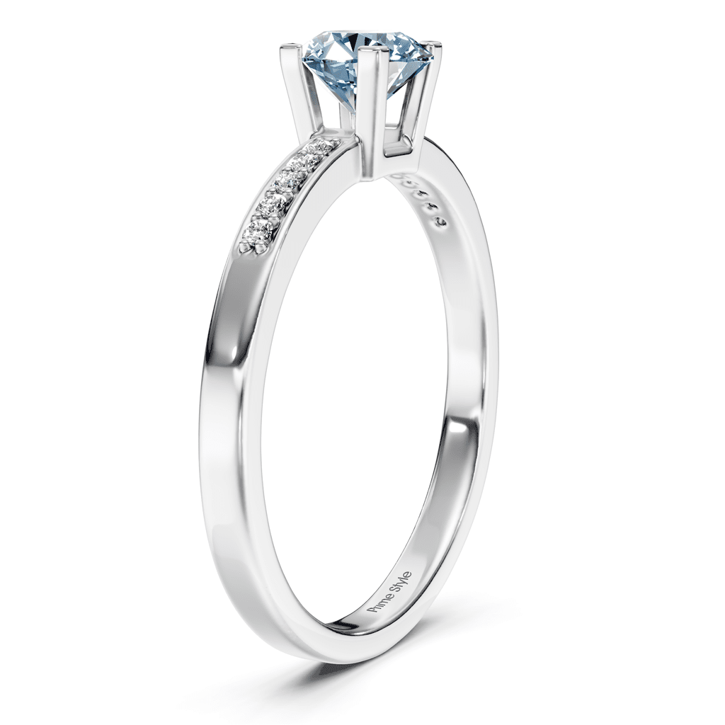 1.10 - 4.10 CT Round Cut Fancy Blue Diamonds - Engagement Ring - Primestyle.com