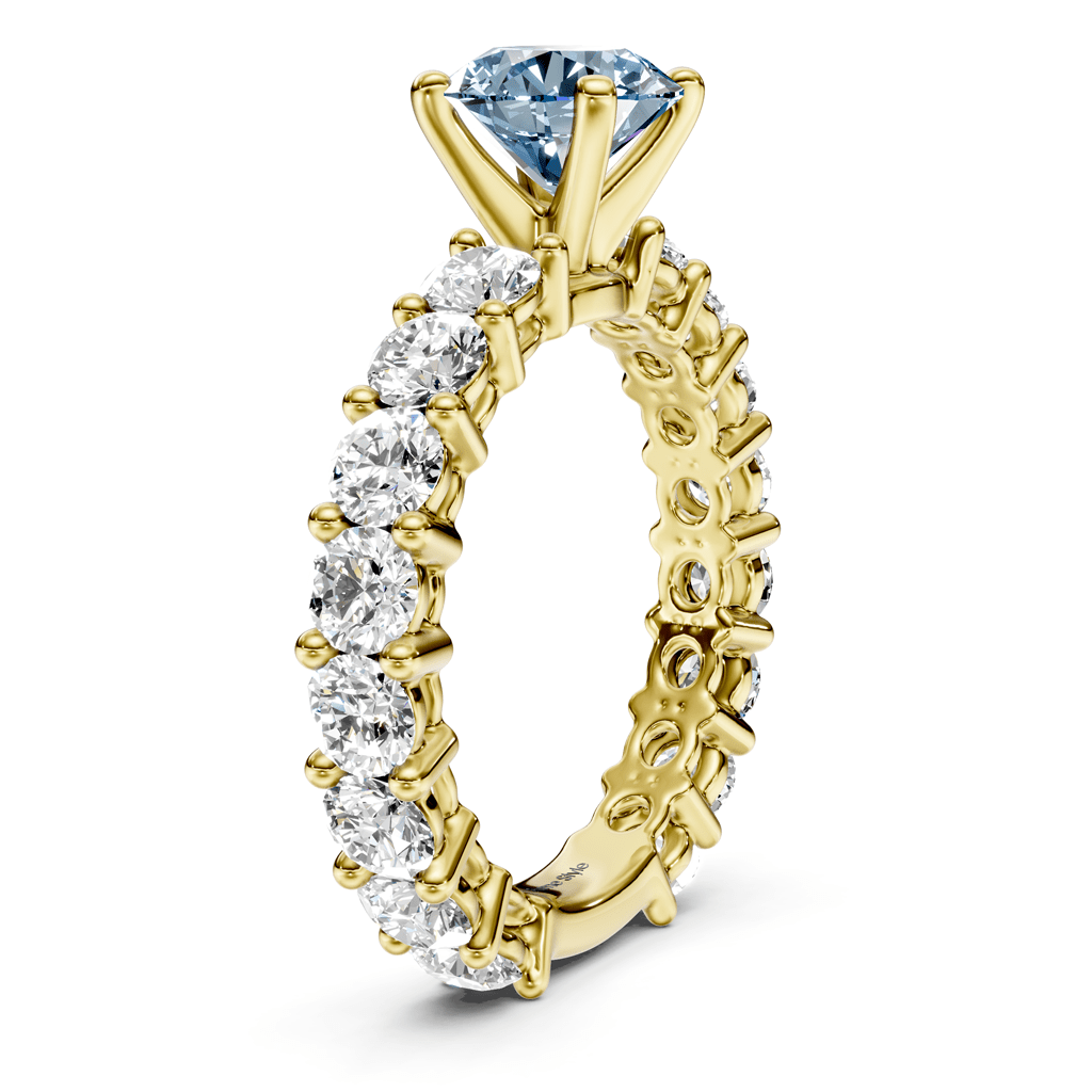 3.25 - 6.25 CT Round Cut Fancy Blue Diamonds - Engagement Ring - Primestyle.com