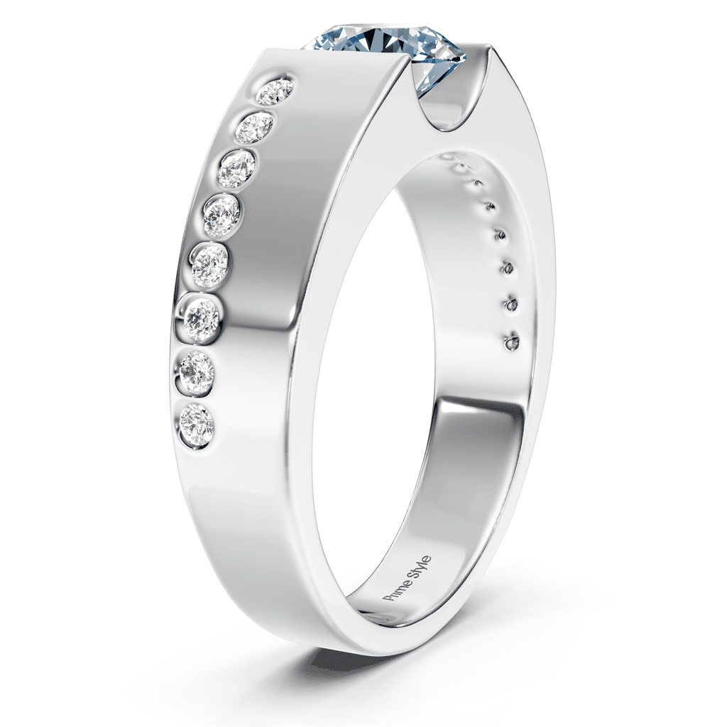 1.20-4.20 CT Round Cut Fancy Blue Diamonds - Engagement Ring