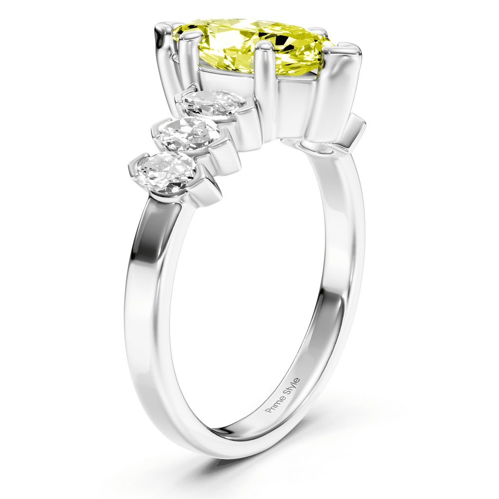 2.00-5.00 CT Marquise Cut Fancy Yellow Diamonds - Engagement Ring