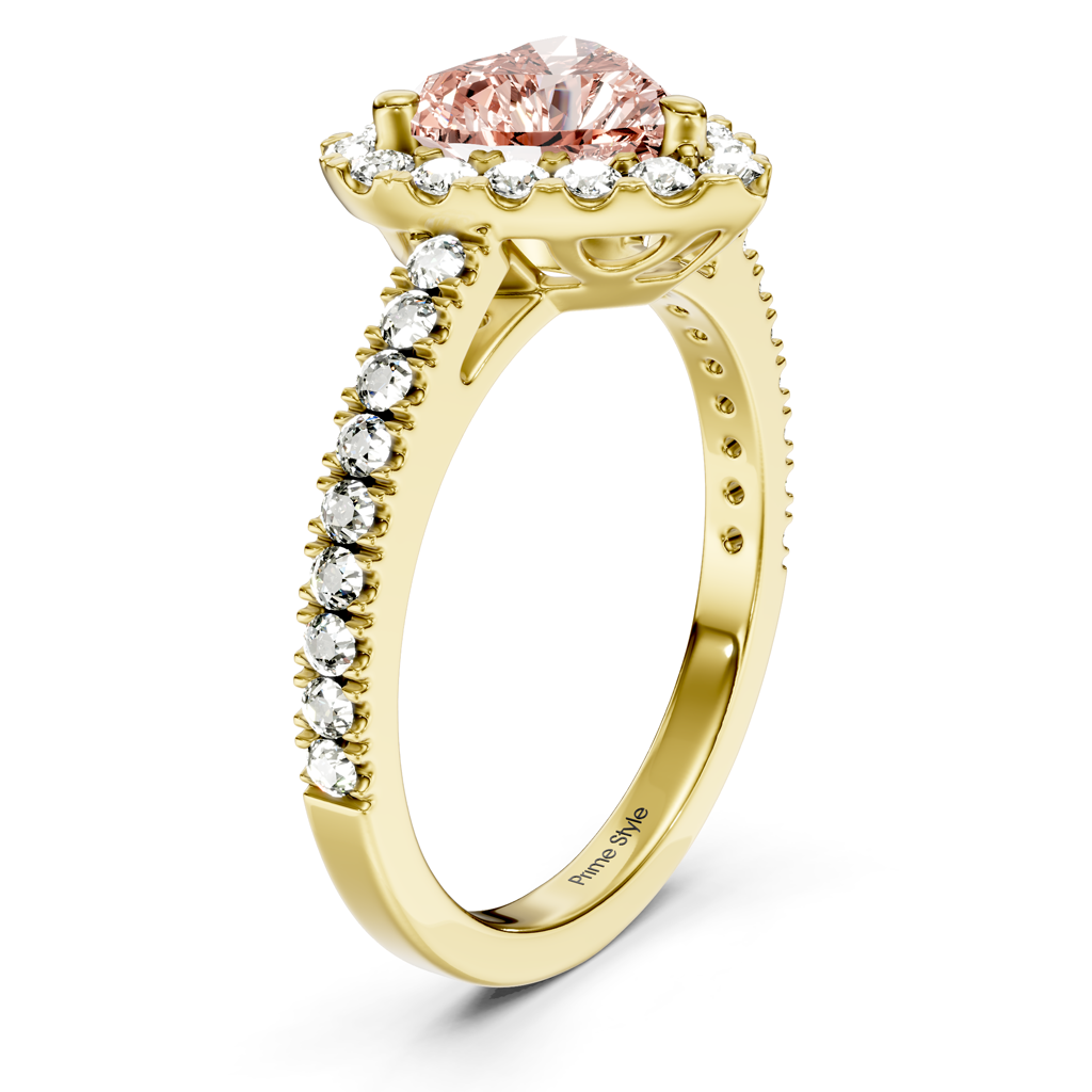 1.45-4.45 CT Heart &amp; Round Cut Fancy Pink Diamonds - Engagement Ring