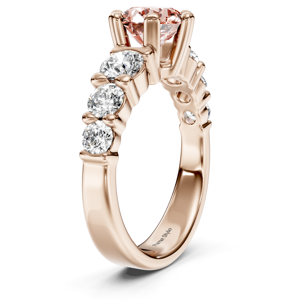 2.05-5.05 CT Round Cut Fancy Pink Diamonds - Engagement Ring