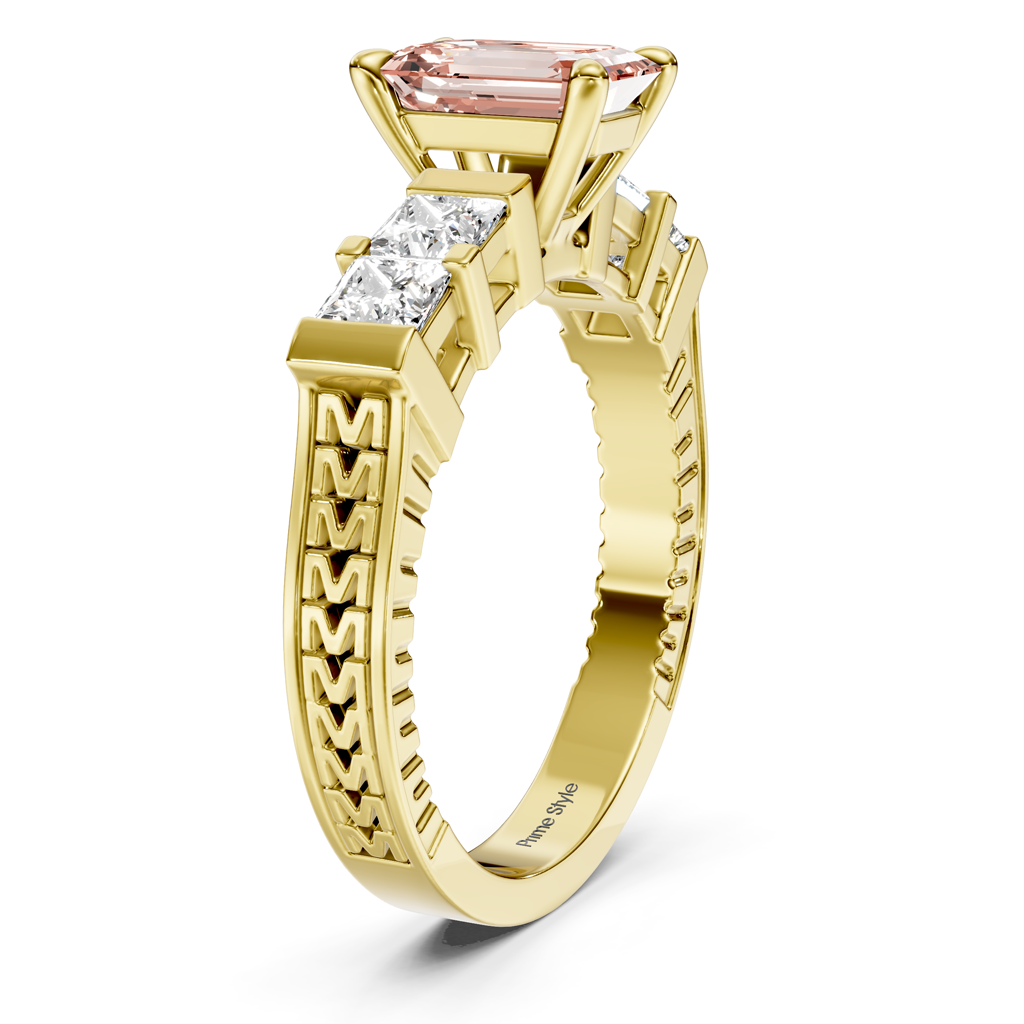 1.55-4.55 CT Princess &amp; Round Cut Fancy Pink Diamonds - Engagement Ring