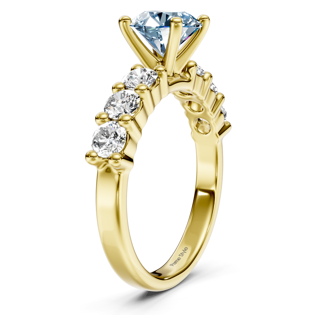 1.90-4.90 CT Round Cut Fancy Blue Diamonds - Engagement Ring