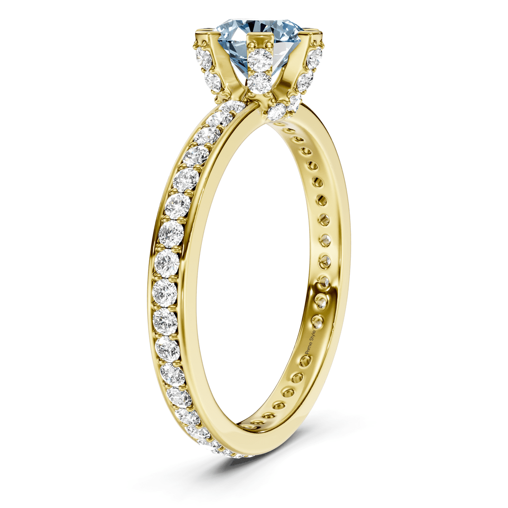 1.55 - 4.55 CT Round Cut Fancy Blue Diamonds - Engagement Ring - Primestyle.com