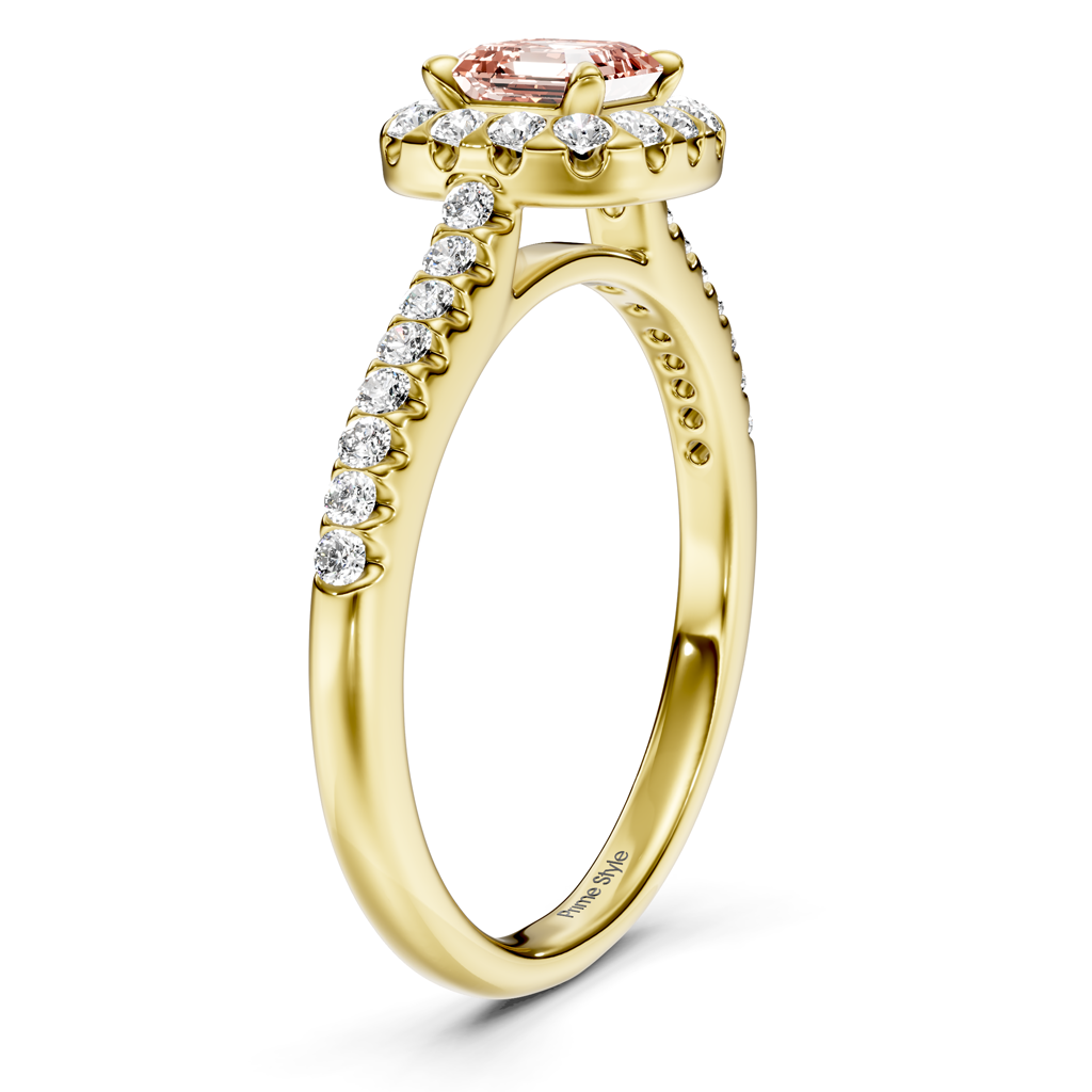 1.35-4.35 CT Ascher &amp; Round Cut Fancy Pink Diamonds - Engagement Ring