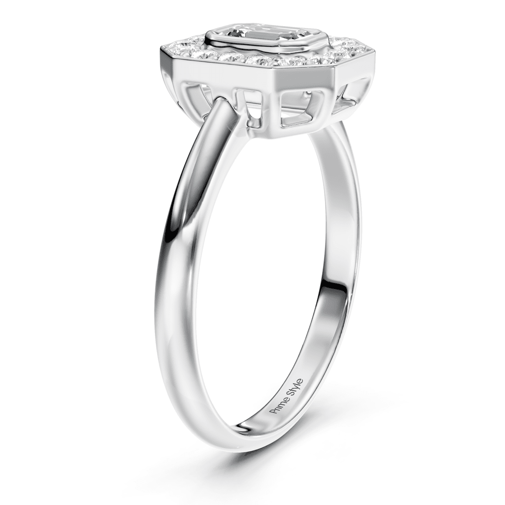 1.35-4.35 CT Emerald & Round Cut Fancy Blue Diamonds - Engagement Ring