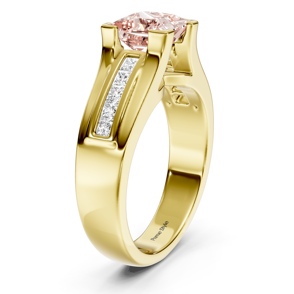 1.35-4.35 CT Princess Cut Fancy Pink Diamonds - Engagement Ring