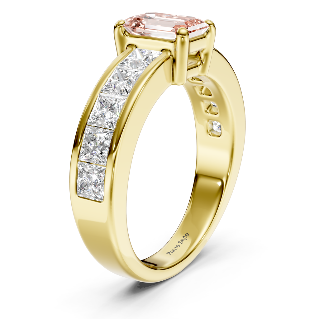 2.50-5.50 CT Emerald &amp; Princess Cut Fancy Pink Diamonds - Engagement Ring