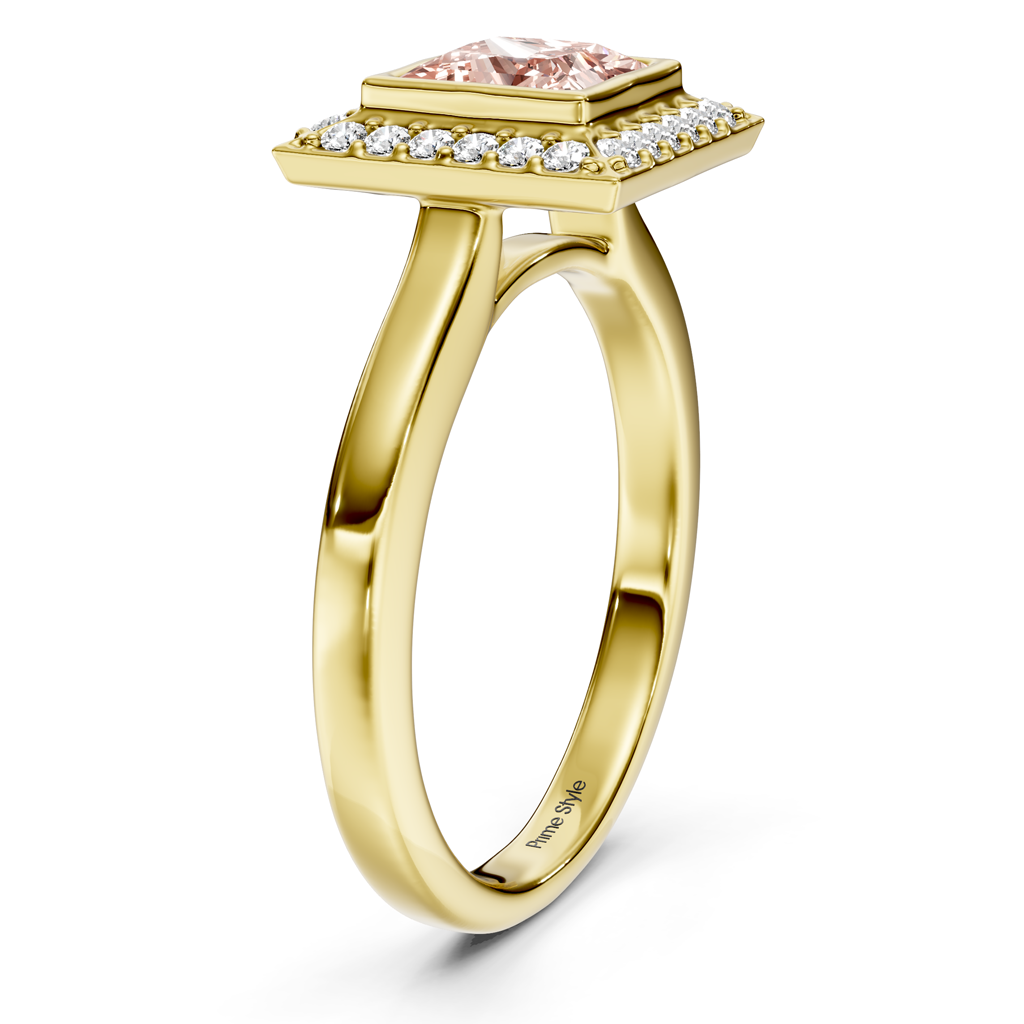 1.14-4.14 CT Princess &amp; Round Cut Fancy Pink Diamonds - Engagement Ring