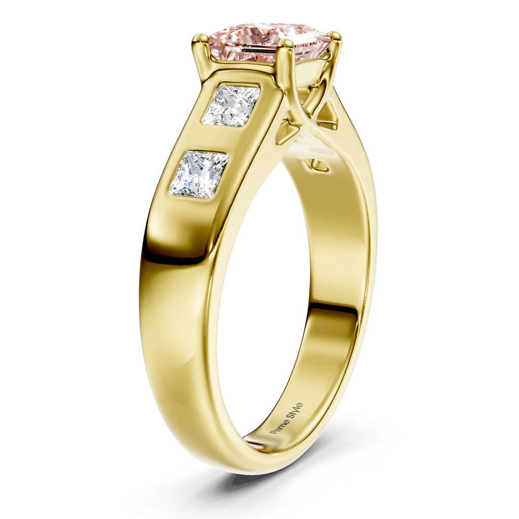 1.50-4.50 CT Princess Cut Fancy Pink Diamonds - Engagement Ring