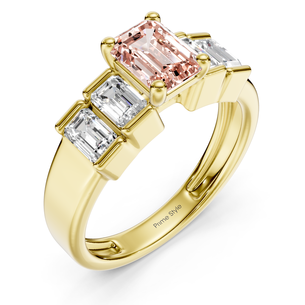 2.30-5.30 CT Emerald Cut Fancy Pink Diamonds - Engagement Ring