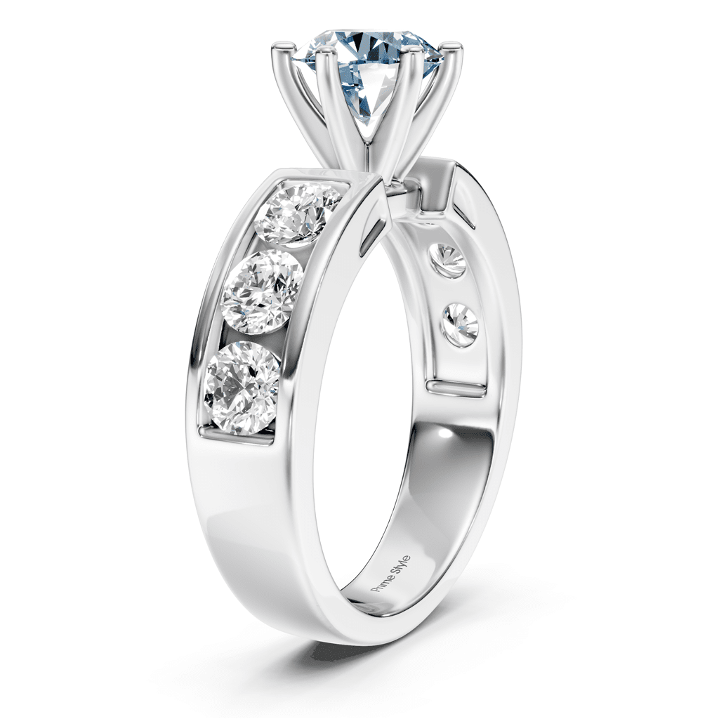 2.50 - 5.50 CT Round Cut Fancy Blue Diamonds - Engagement Ring - Primestyle.com