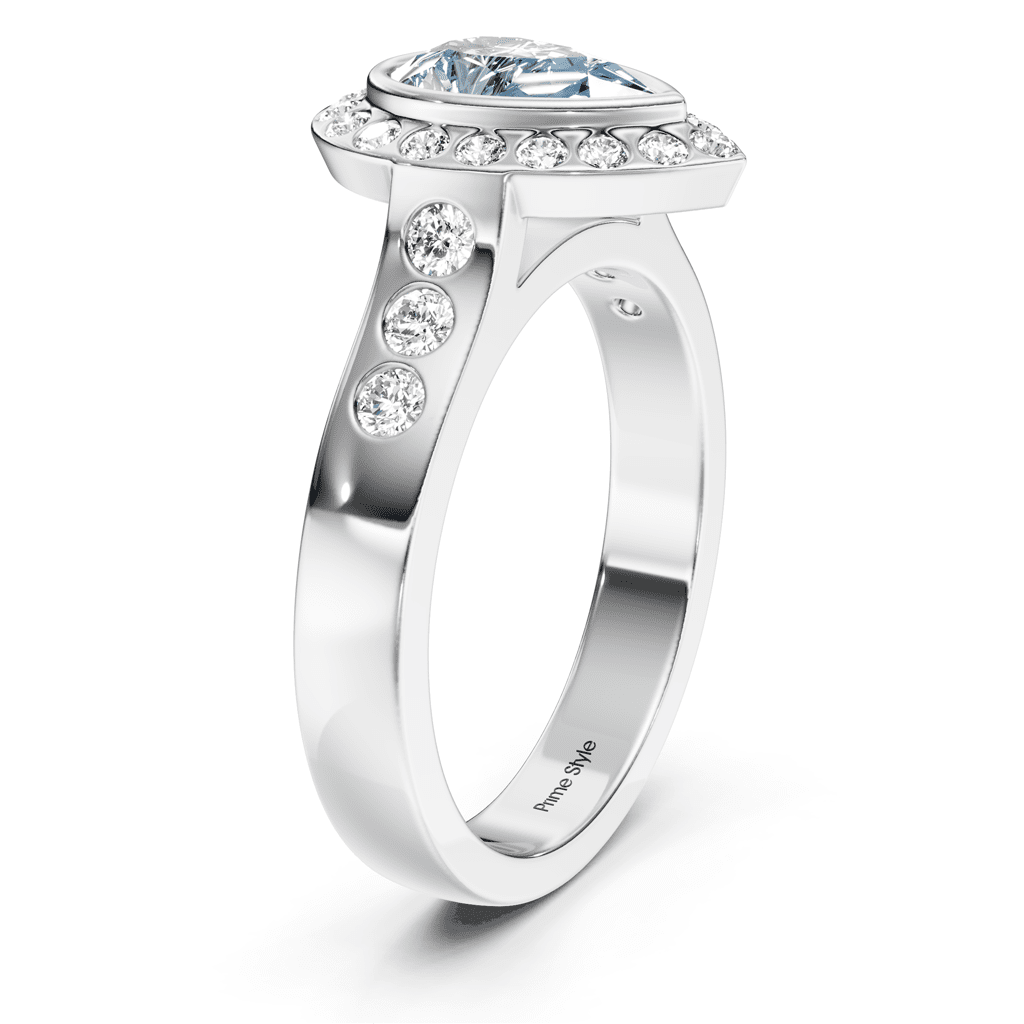 1.38-4.38 CT Pear & Round Cut Fancy Blue Diamonds - Engagement Ring