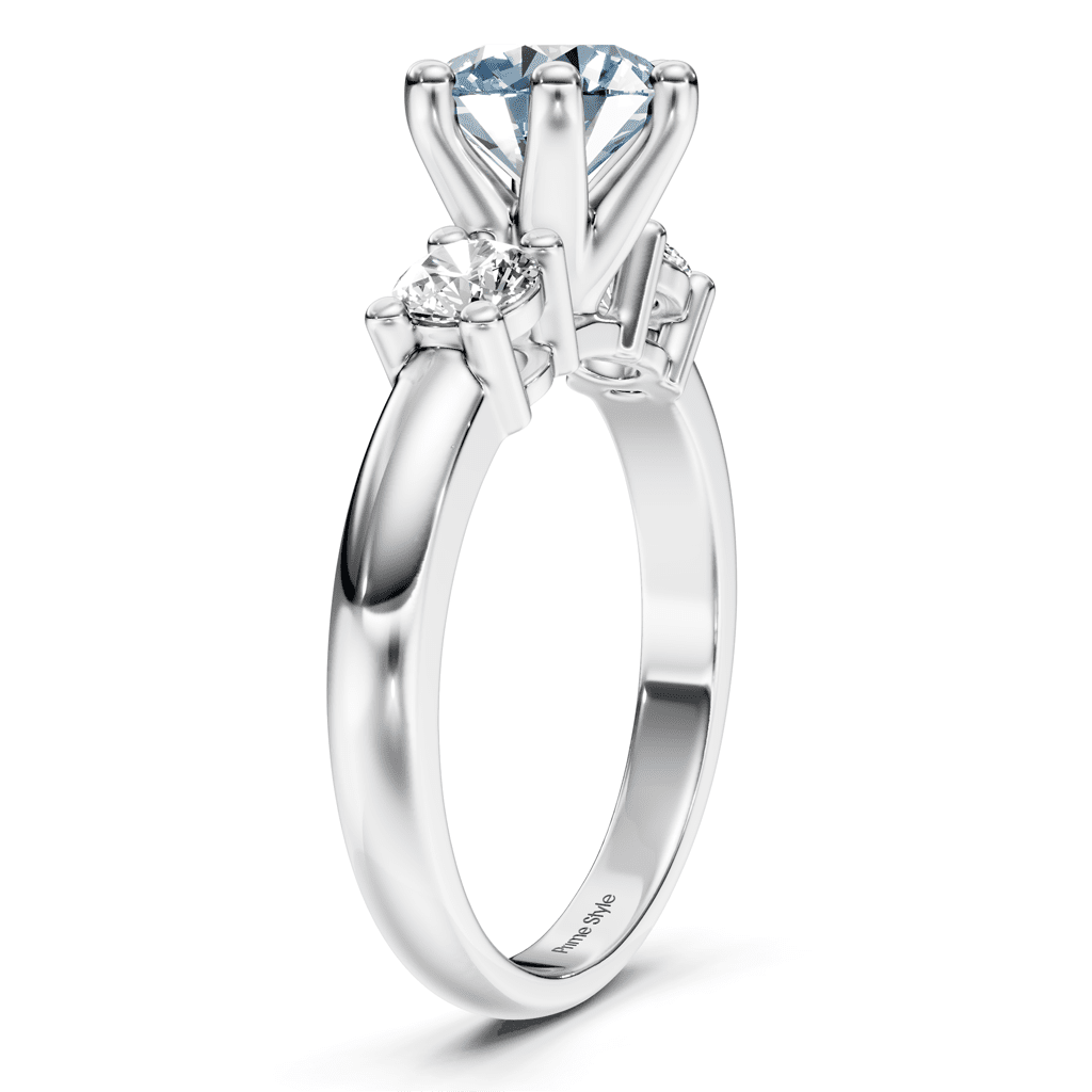 1.40-4.40 CT Round Cut Fancy Blue Diamonds - Engagement Ring