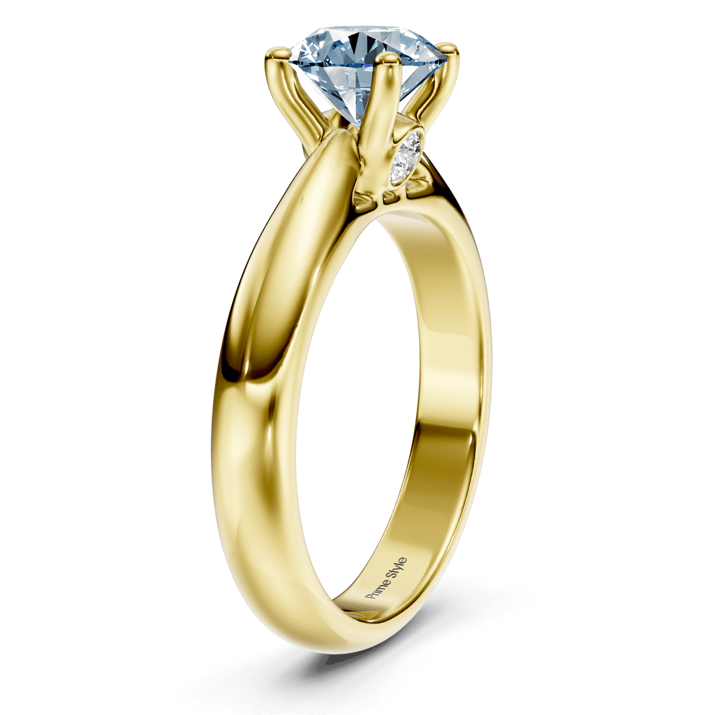 1.10 - 4.10 CT Round Cut Fancy Blue Diamonds - Engagement Ring - Primestyle.com