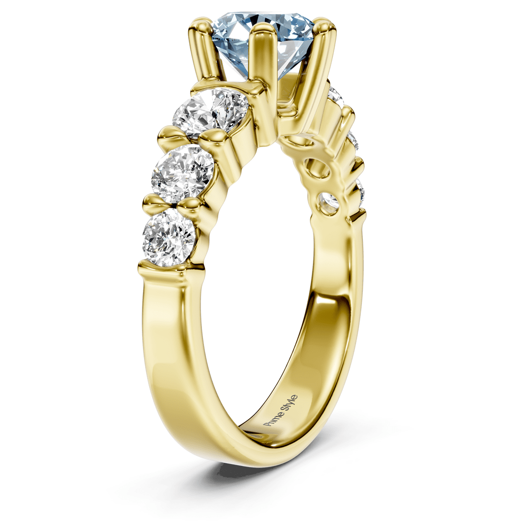 2.05 - 5.05 CT Round Cut Fancy Blue Diamonds - Engagement Ring - Primestyle.com