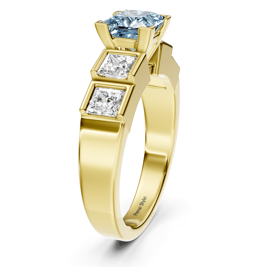 1.80-4.80 CT Princess Cut Fancy Blue Diamonds - Engagement Ring